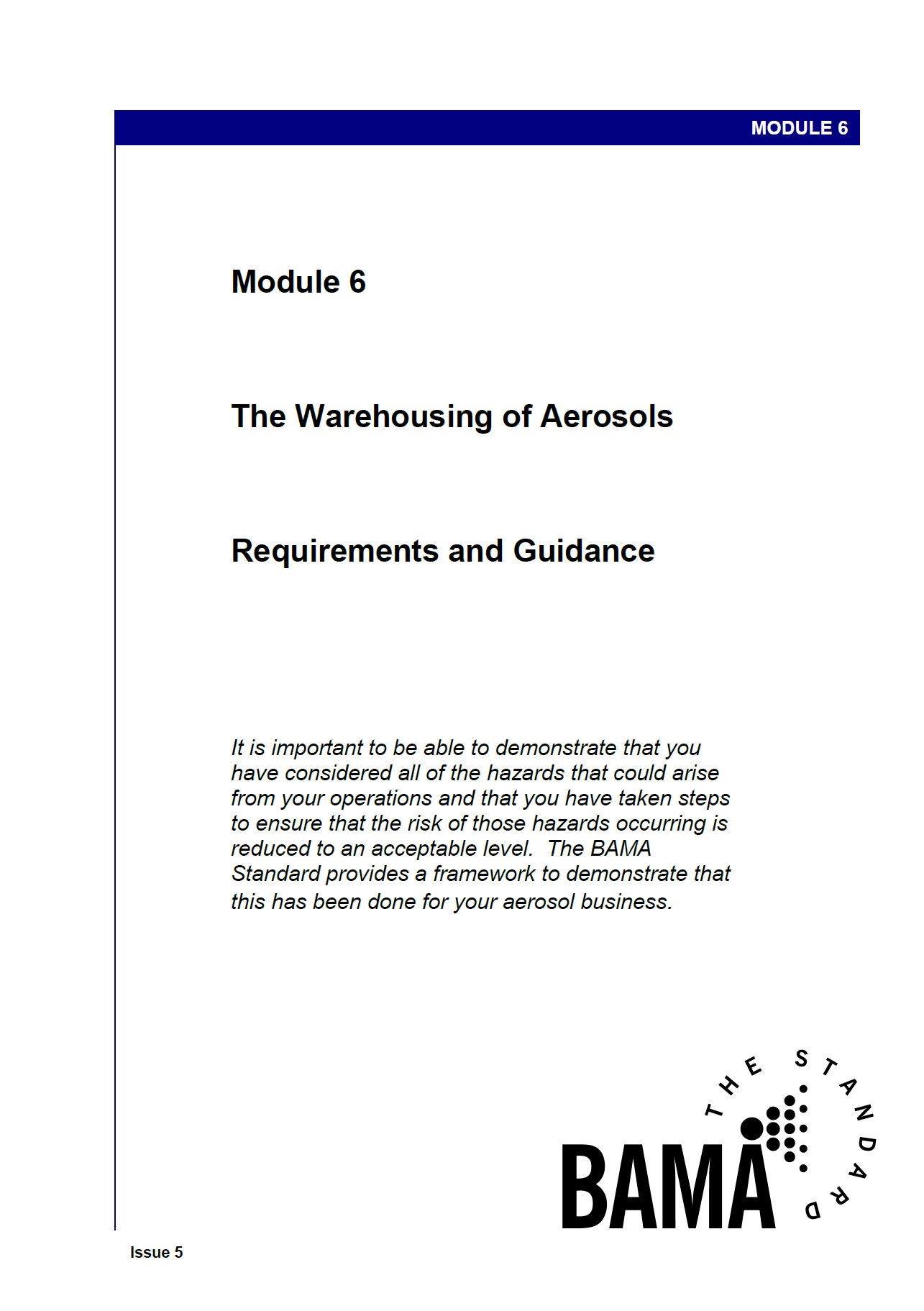 Module 6: Warehousing of Aerosols